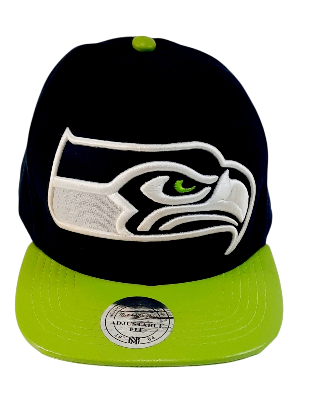 Mitchell & Ness Seattle Seahawks Nostalgic Leather Snapback. Vintage Collection
